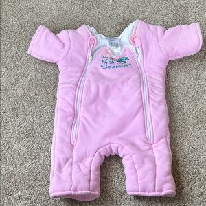 Magic Merlin Pink Baby Sleepsuit